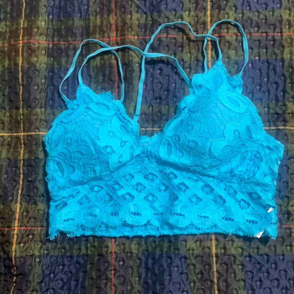 Bright blue gently used large bralette